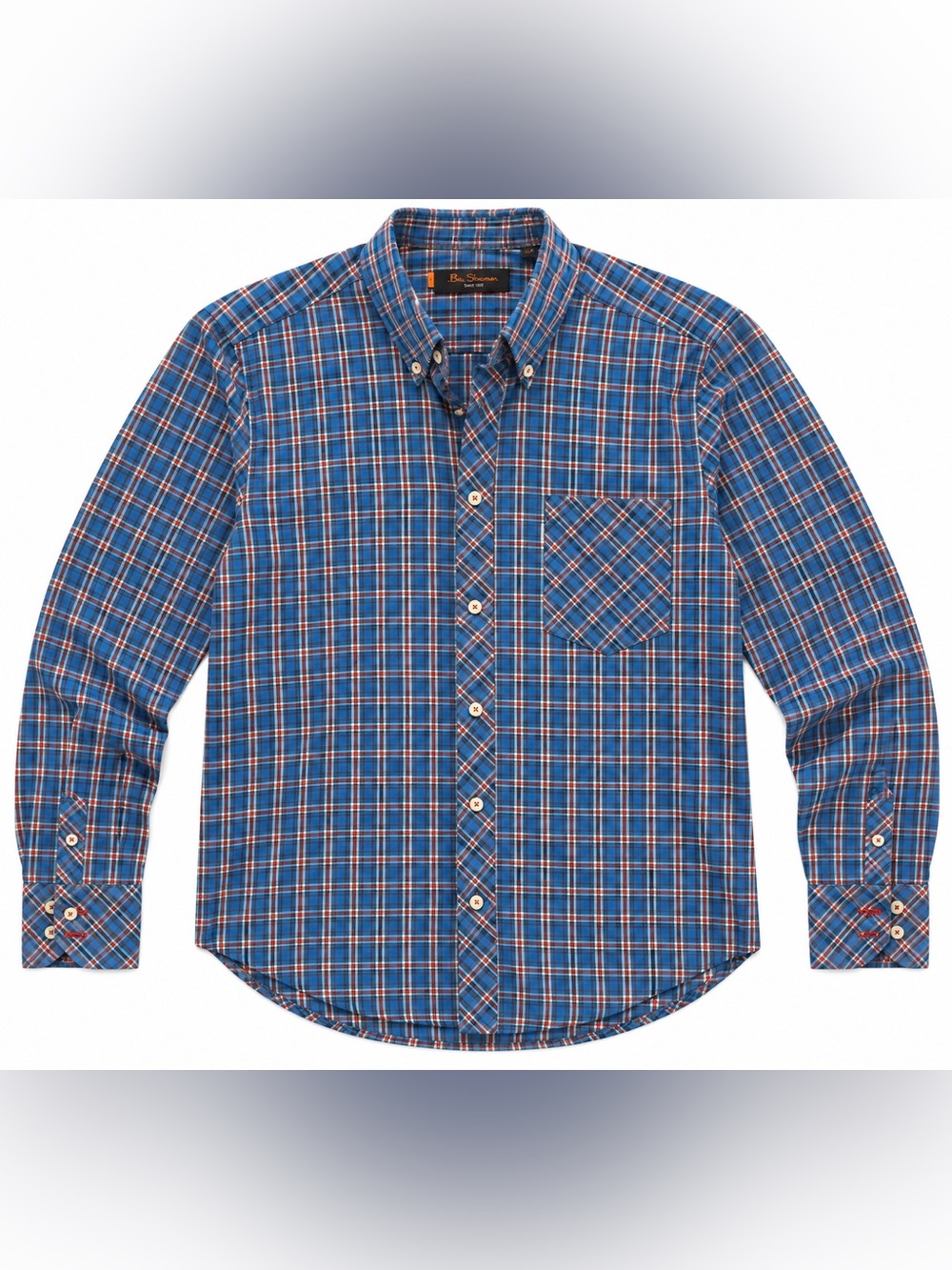 Ben Sherman Blue Plaid Button-Down Shirt